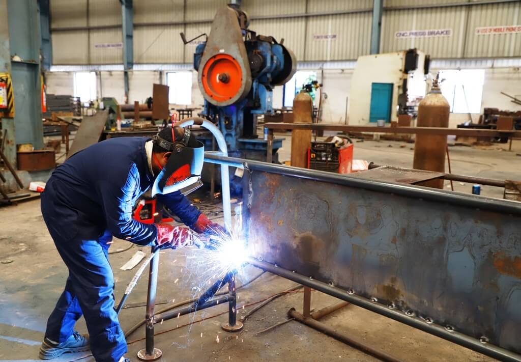 Heavy fabricated steel industrial structure