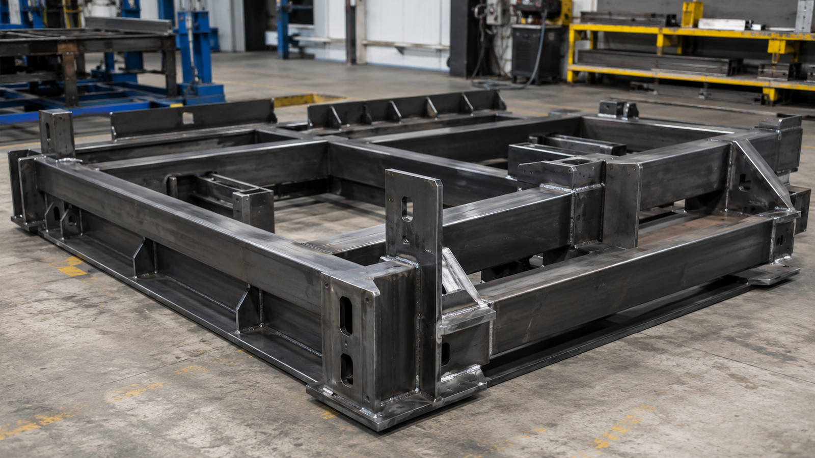 Industrial fabricated base frame assembly